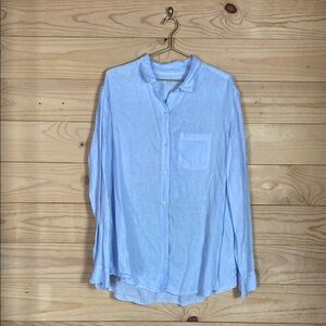 Velvet by Jenny Graham Mulholland‎ linen shirt light blue XL
